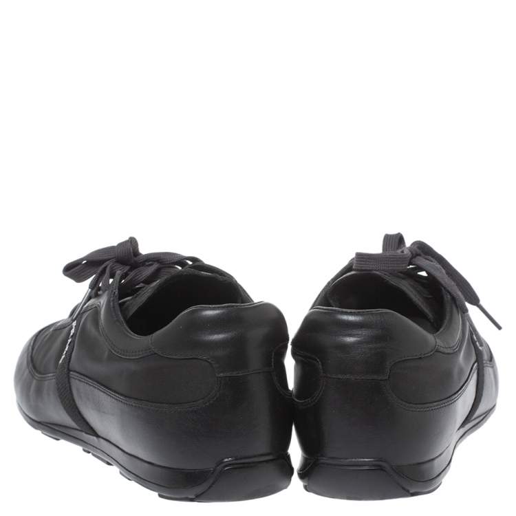 Pre Owned Prada Sport Black Leather and Nylon Trainers Sneakers Size 43.5