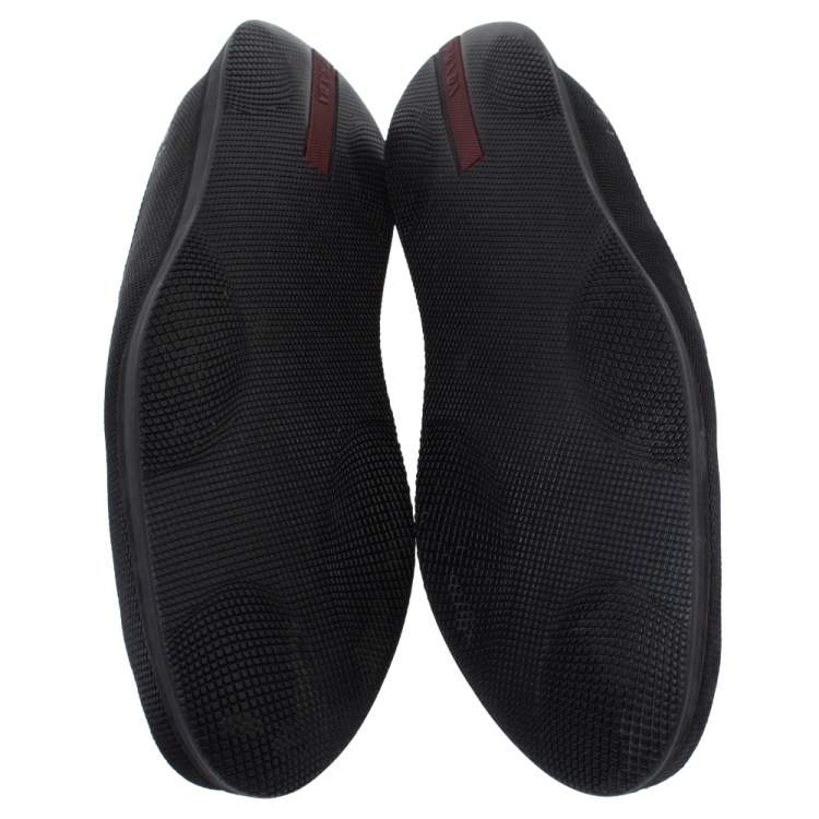 Pre Owned Prada Sports Black Leather Scrunch Slip On Sneakers Size 42
