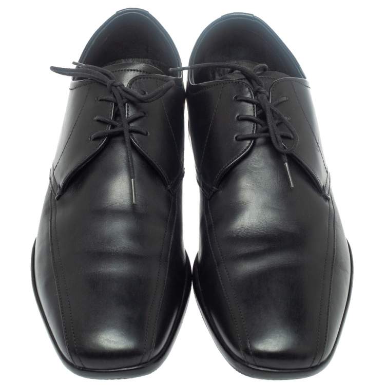 Pre Owned Prada Sports Black Leather Lace Up Derby Size 41.5 