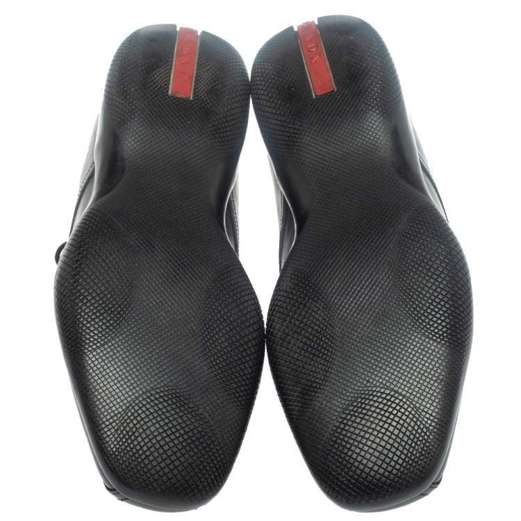 Pre Owned Prada Sports Black Leather Lace Up Derby Size 41.5 
