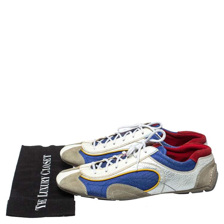 Pre Owned Prada Sport Multicolor Nylon, Suede and Leather Lace Up Sneakers Size 45 