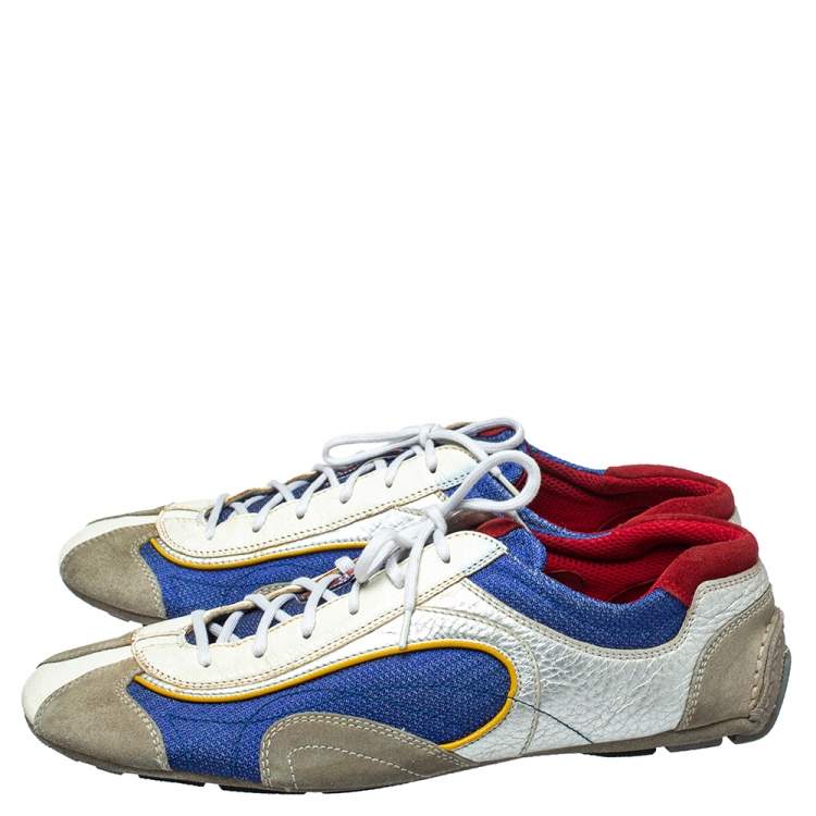 Pre Owned Prada Sport Multicolor Nylon, Suede and Leather Lace Up Sneakers Size 45 