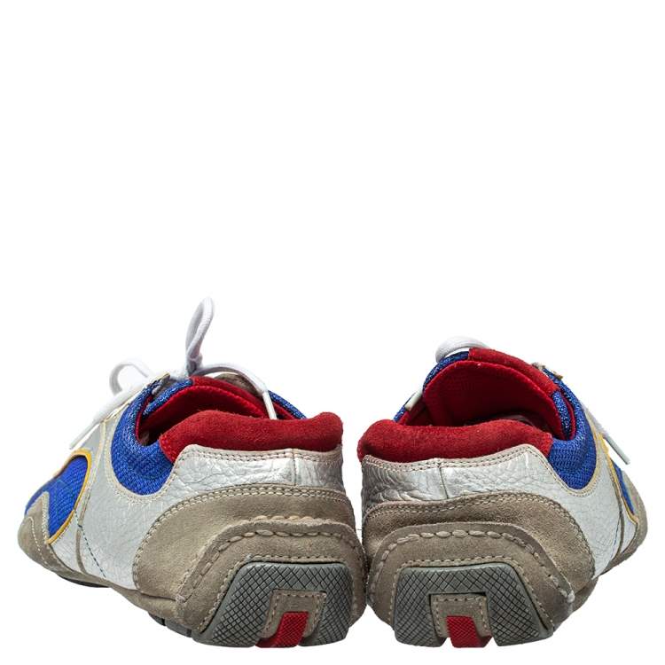 Pre Owned Prada Sport Multicolor Nylon, Suede and Leather Lace Up Sneakers Size 45 