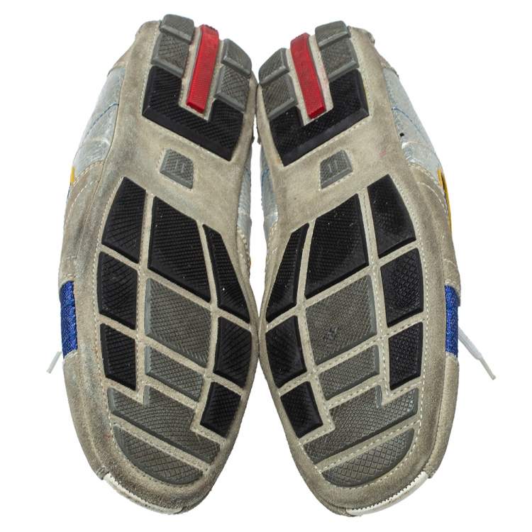 Pre Owned Prada Sport Multicolor Nylon, Suede and Leather Lace Up Sneakers Size 45 