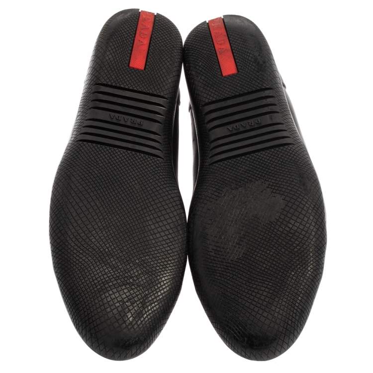 مملوكة مسبقًا Prada Sport Black Leather Low Top Sneakers Size 41