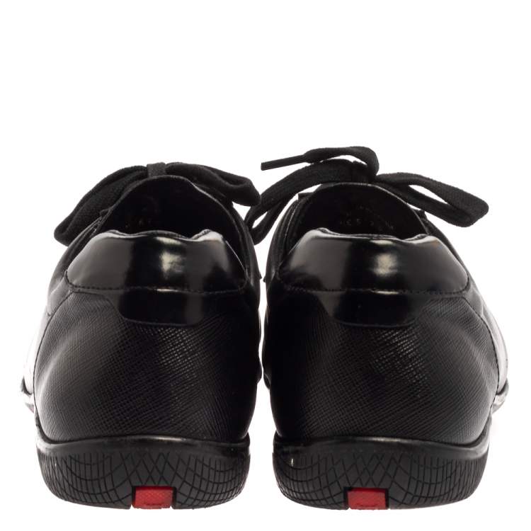 مملوكة مسبقًا Prada Sport Black Leather Low Top Sneakers Size 41