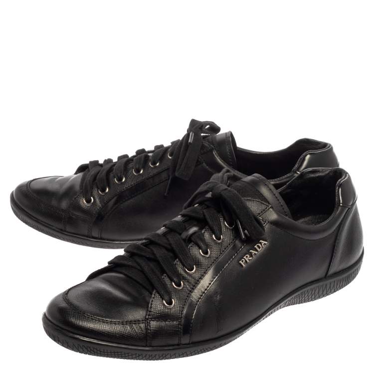 مملوكة مسبقًا Prada Sport Black Leather Low Top Sneakers Size 41