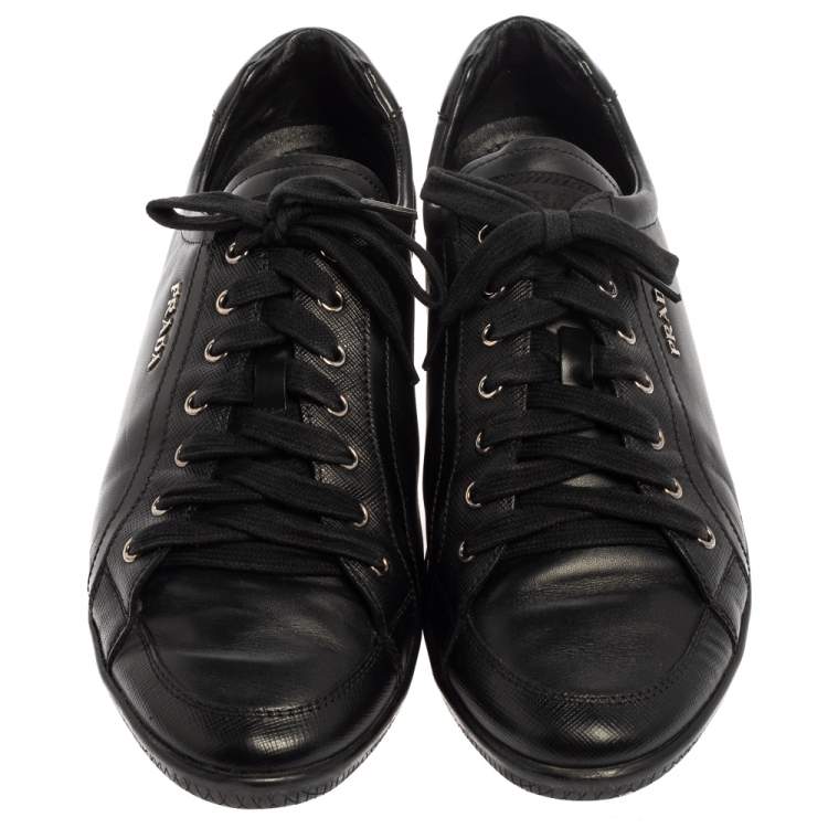 مملوكة مسبقًا Prada Sport Black Leather Low Top Sneakers Size 41