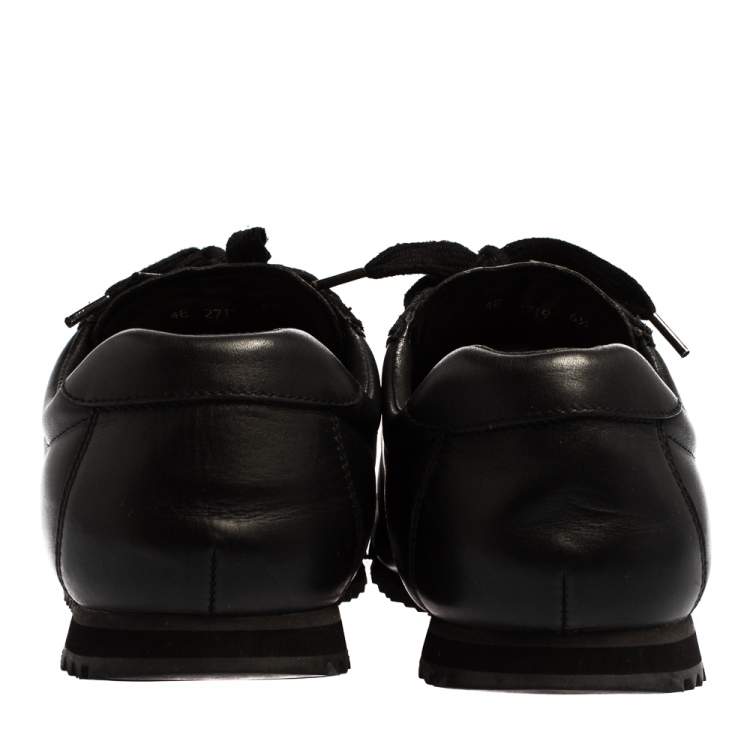 Pre Owned Prada Sport Black Leather And Suede Low Top Sneakers Size 40.5