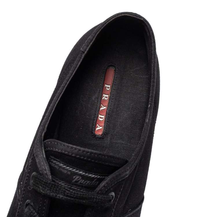 Pre Owned Prada Sport Black Canvas Low Top Sneakers Size 41