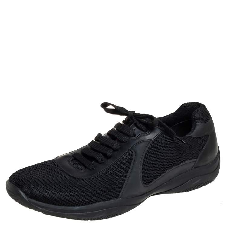 Prada Sport Black Mesh And Leather Low Top Sneakers Size 44 Prada Sport |  TLC