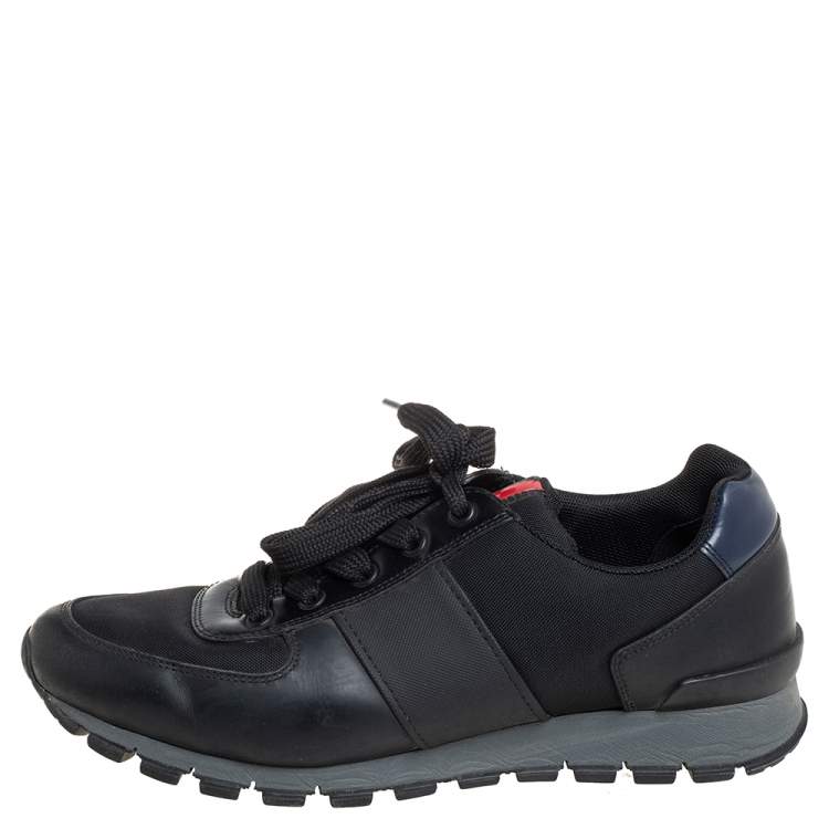 Prada Sport Black Nylon And Leather Low Top Sneakers Size  Prada Sport  | TLC