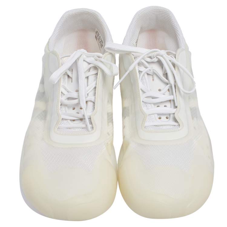 Pre Owned Prada Sport x Adidas White Translucent Mesh And Rubber Luna Rossa Sneakers Size 43 1/3
