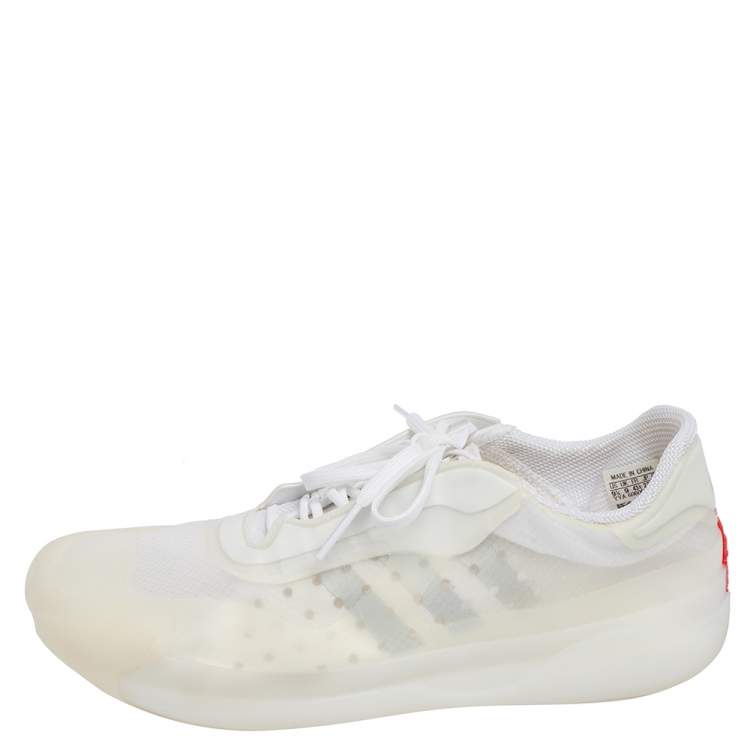 Pre Owned Prada Sport x Adidas White Translucent Mesh And Rubber Luna Rossa Sneakers Size 43 1/3