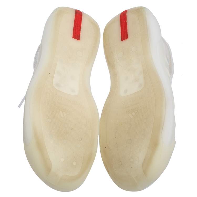 Pre Owned Prada Sport x Adidas White Translucent Mesh And Rubber Luna Rossa Sneakers Size 43 1/3