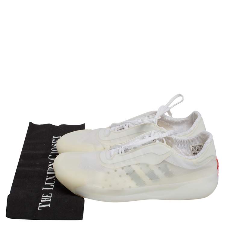 Pre Owned Prada Sport x Adidas White Translucent Mesh And Rubber Luna Rossa Sneakers Size 43 1/3