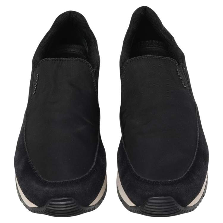 Pre Owned Prada Sport Black Suede And Nylon Slip On Sneakers Size 40