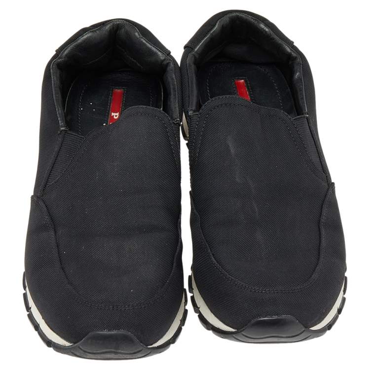 Pre Owned Prada Sport Black Nylon Slip on Sneakers Size 40.5