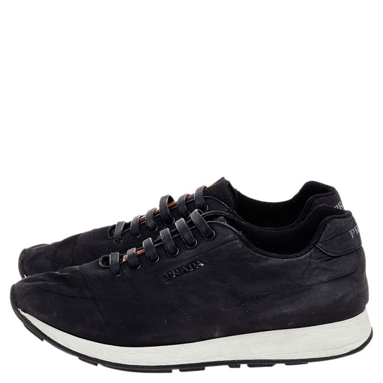 Pre Owned Prada Sport Black Nylon Low Top Sneakers Size 38.5