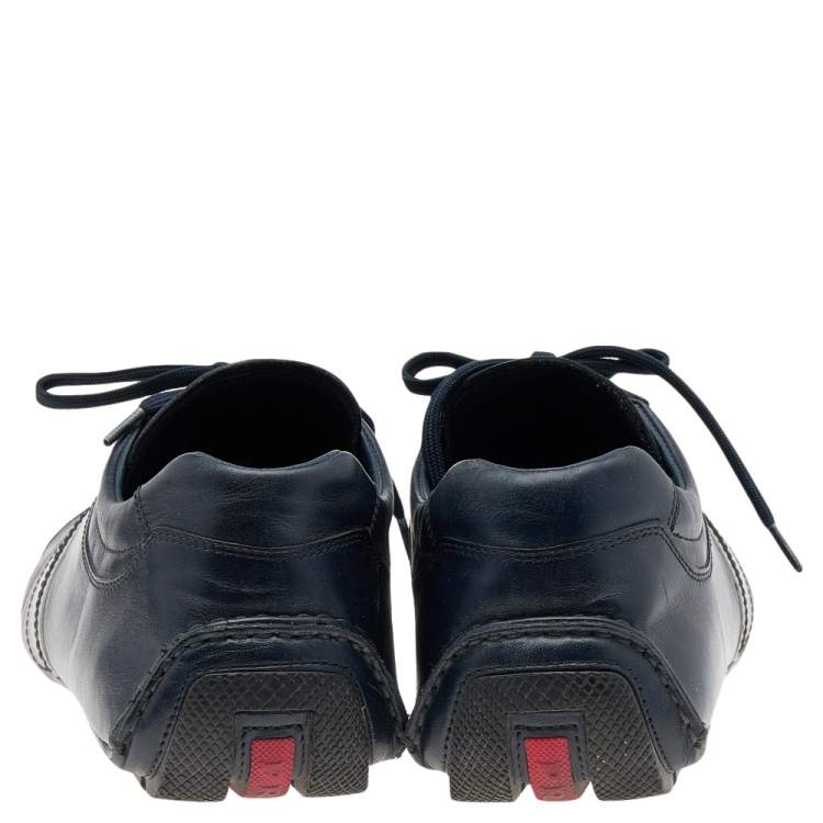 Pre Owned Prada Sport Blue Leather Low Top Sneakers Size 44