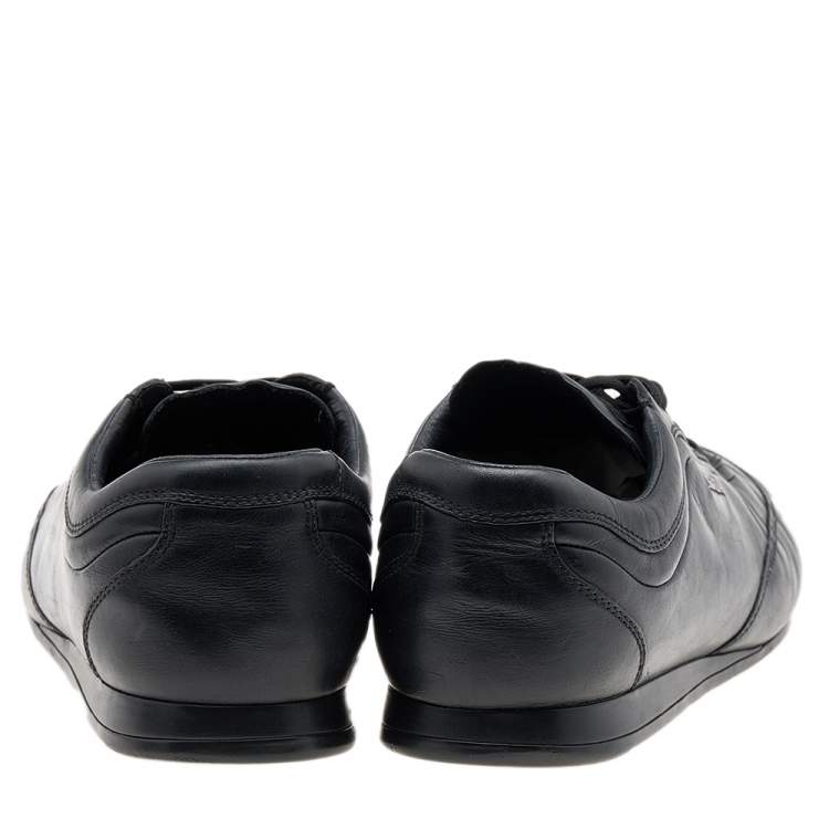 Pre Owned Prada Sport Black Leather Low Top Sneakers Size 43