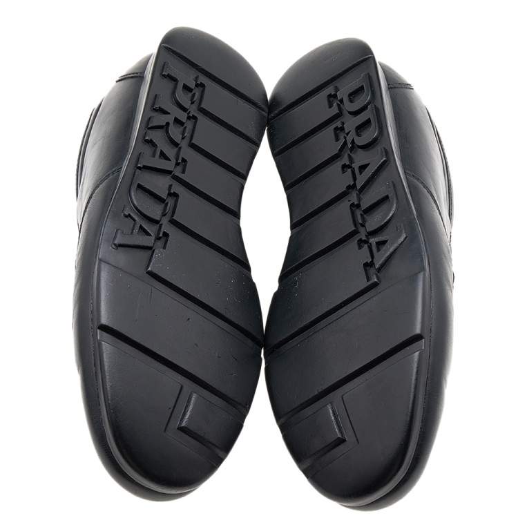 Pre Owned Prada Sport Black Leather Low Top Sneakers Size 43