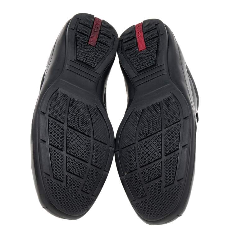 Pre Owned Prada Sport Black Leather Low Top Sneakers Size 43