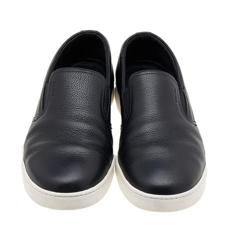 مملوكة مسبقًا Prada Sport Black Leather Slip On Sneakers Size 42.5