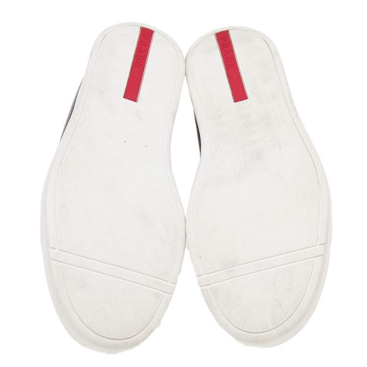 مملوكة مسبقًا Prada Sport Black Leather Slip On Sneakers Size 42.5