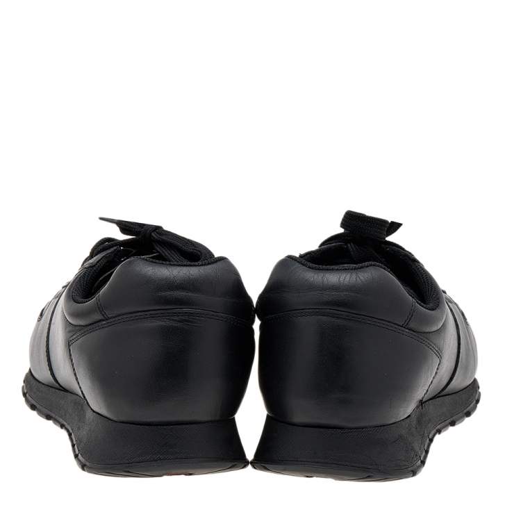 Pre Owned Prada Sport Black Leather Low Top Sneakers Size 43.5