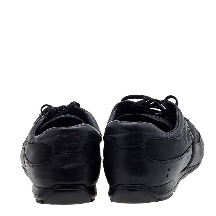 Pre Owned Prada Sport Black Leather And Nylon Low Top Sneakers Size 44