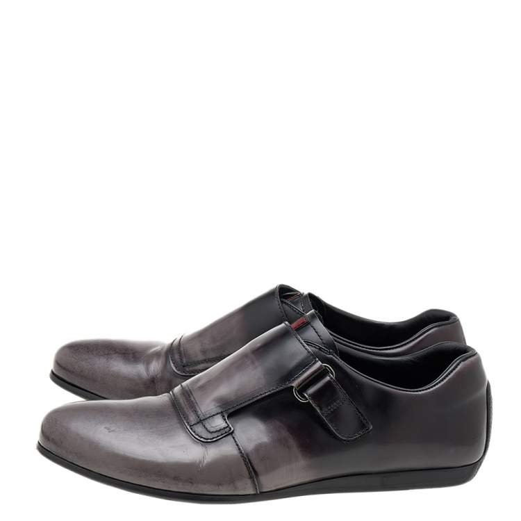 Pre Owned Prada Sport Two Tone Leather Single Strap Monk Shoes Size 42