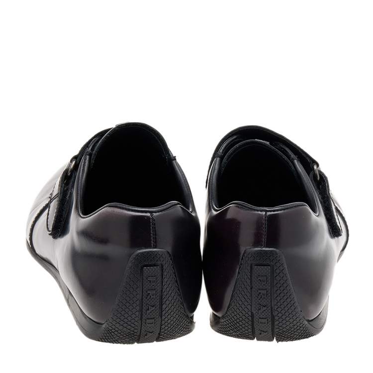 Pre Owned Prada Sport Two Tone Leather Single Strap Monk Shoes Size 42