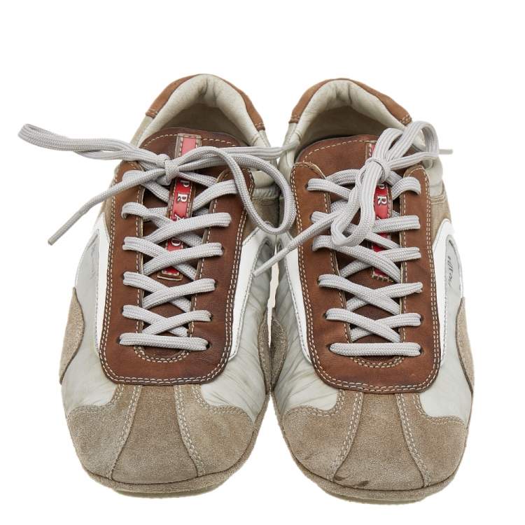 Pre Owned Prada Sport Multicolor Leather And Nylon Low Top Sneakers Size 41