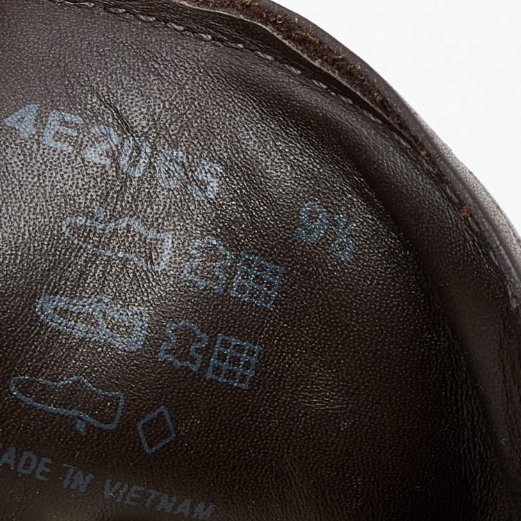 Pre Owned Prada Sport Brown Leather Logo Stripe Low Top Sneakers Size 43.5