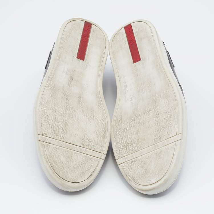 Pre Owned Prada Sport Black Leather Slip On Sneakers Size 41
