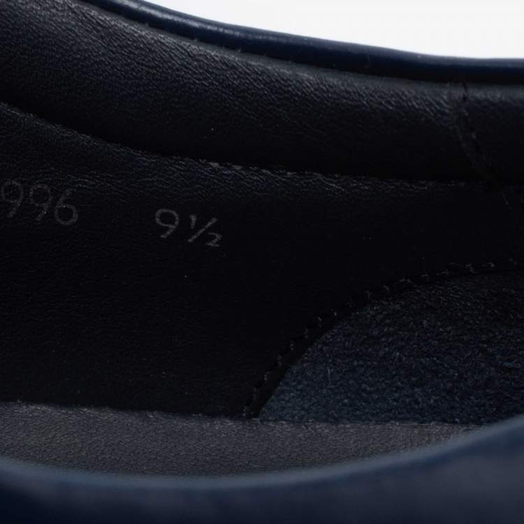 Pre Owned Prada Sport Navy Blue Leather Low Top Sneakers Size 43.5