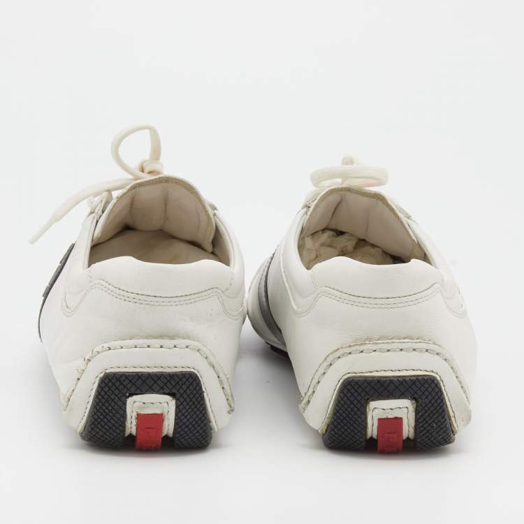 مملوكة مسبقًا Prada Sport White Leather Low Top Sneakers Size 42