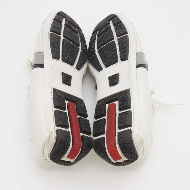 مملوكة مسبقًا Prada Sport White Leather Low Top Sneakers Size 42