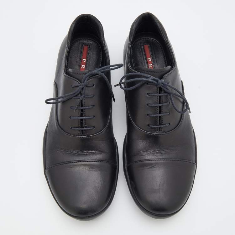 Pre Owned Prada Sport Black Leather Low Top Sneakers Size 40
