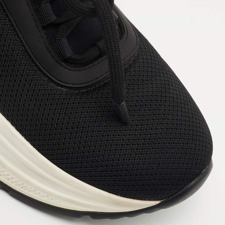 Pre Owned Prada Sport Black Mesh and Neoprene Low Top Sneakers Size 41
