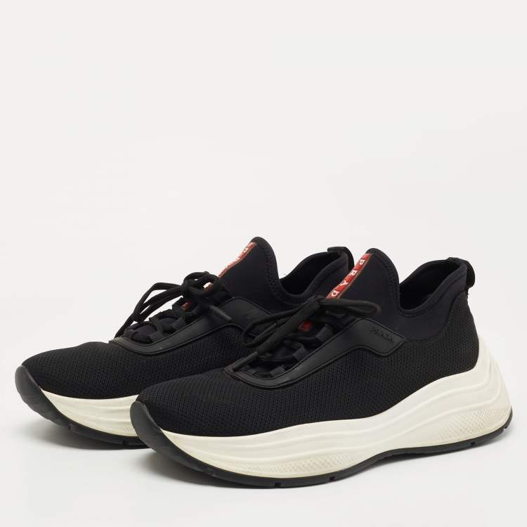 Prada Sport Black Mesh and Neoprene Low Top Sneakers Size 41 Prada Sport |  TLC