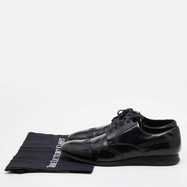 Pre Owned Prada Sport Black Leather Lace Up Derby Size 42