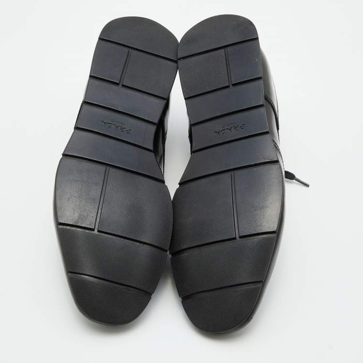 Pre Owned Prada Sport Black Leather Lace Up Derby Size 42