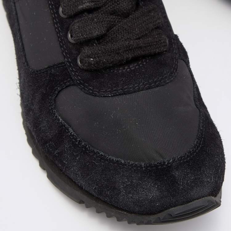 Pre Owned Prada Sport Black Suede and Nylon Low Top Sneakers Size 41