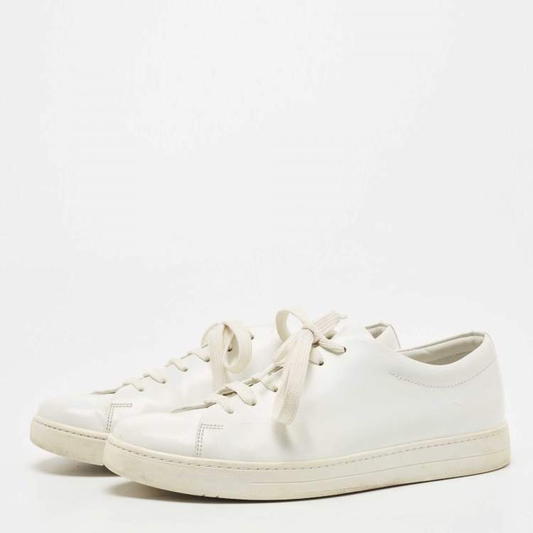 Pre Owned Prada Sport White Leather Low Top Sneakers Size 42
