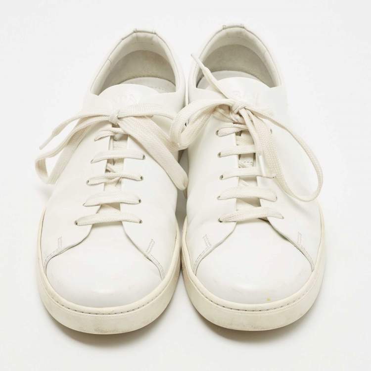 Pre Owned Prada Sport White Leather Low Top Sneakers Size 42