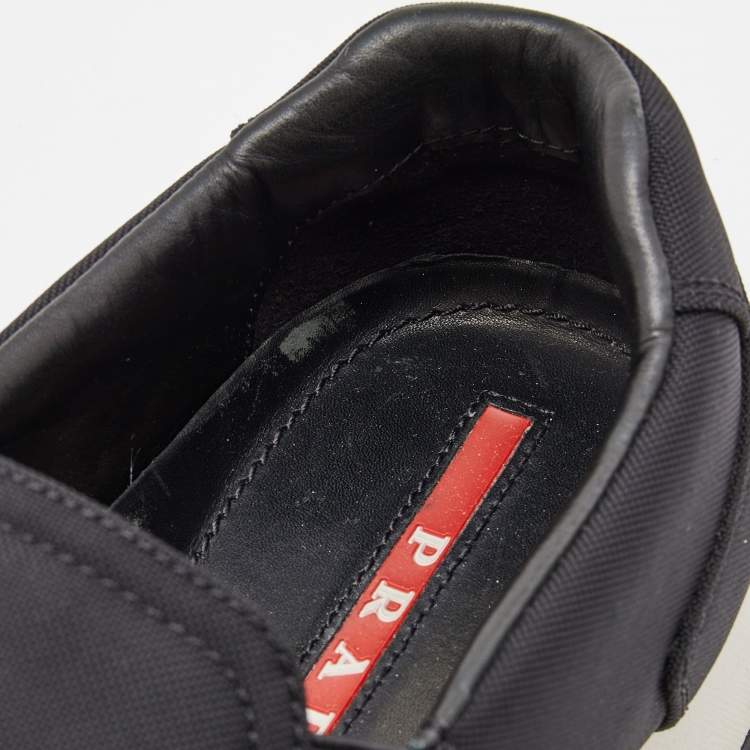 Pre Owned Prada Sport Black Canvas Slip On Sneakers Size 41.5