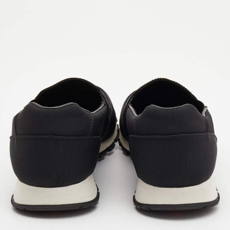 Pre Owned Prada Sport Black Canvas Slip On Sneakers Size 41.5