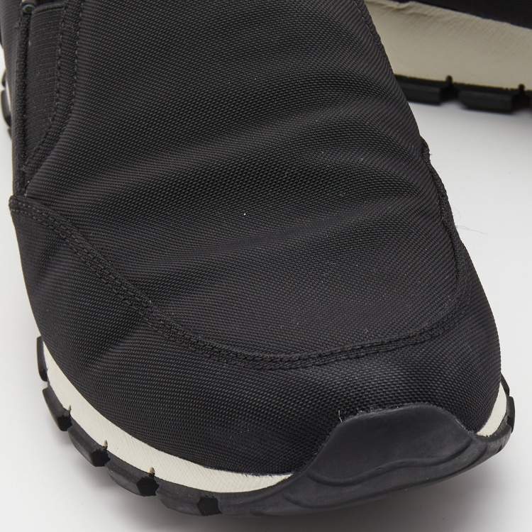 Pre Owned Prada Sport Black Canvas Slip On Sneakers Size 41.5